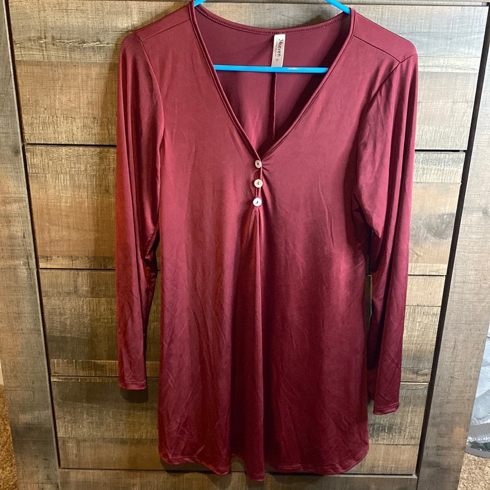 Red long sleeve dress